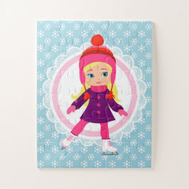 Quebra-cabeça Patinador de gelo loiro - Patinagem desportiva de 