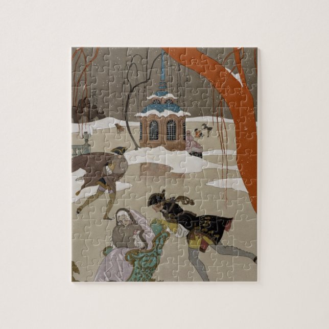 Quebra-cabeça Patinagem no gelo no lago congelado (Vertical)