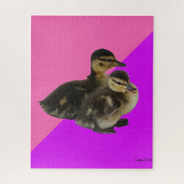 Quebra-cabeça Patinhos em Sorvete de Framboesa Rosa e Roxo (Vertical)
