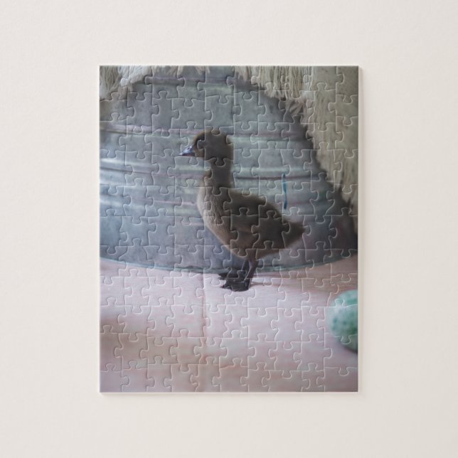 Quebra-cabeça Pato-bebê castanho-escuro (Vertical)