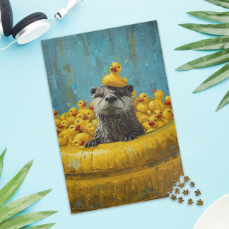 Quebra-cabeça Pato de Borracha de Lontra Divertida Jigsaw Puzzle