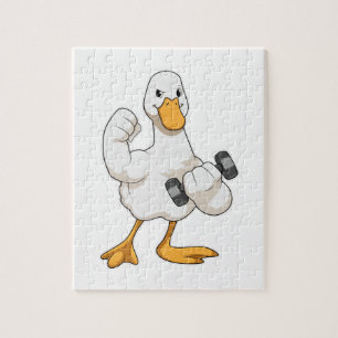 Quebra-cabeça Pato em Bodybuilding com Dumbbell