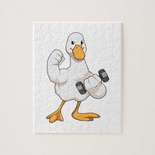 Quebra-cabeça Pato em Bodybuilding com Dumbbell (Vertical)