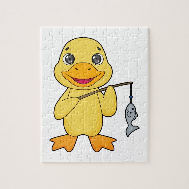 Quebra-cabeça Pato Pesca Pescado (Vertical)