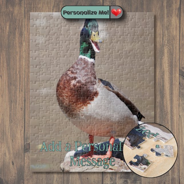 Quebra-cabeça Pato-real grasnando (Quacking Mallard Duck Jigsaw Puzzle)
