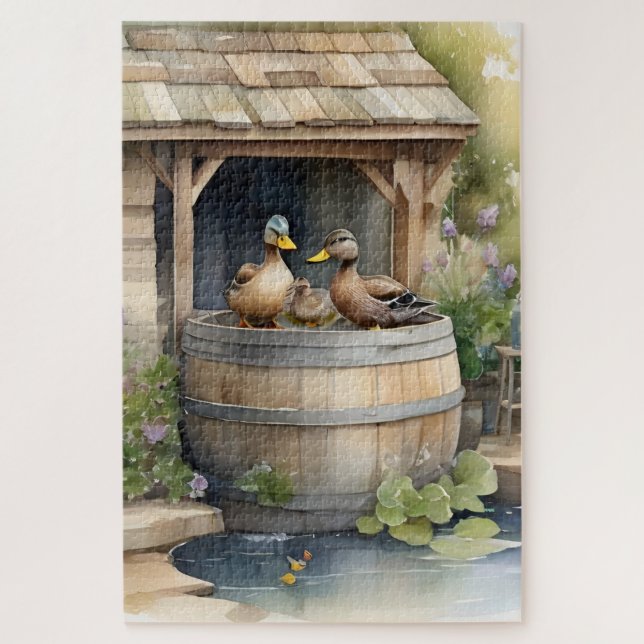 Quebra-cabeça Patos-balneares de cor branca (Vertical)