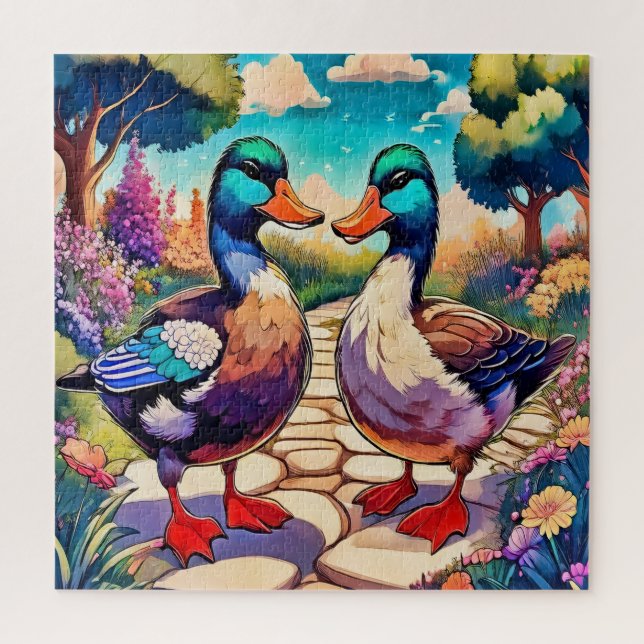 Quebra-cabeça Patos de Jardim (Vertical)