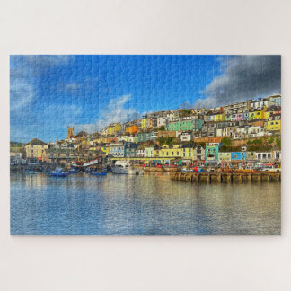 Quebra-cabeça Patrimônio de Brixham: Encosta Colorida & Igreja
