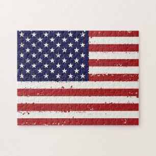 Quebra-cabeça Patriotic USA Flag - American Flag Red White Blue