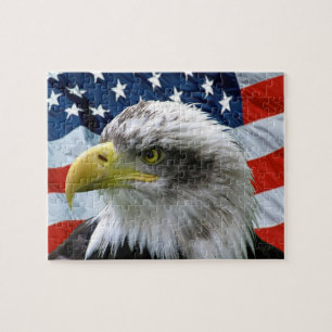 Quebra-cabeça patriótico da águia americana