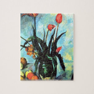 Quebra-cabeça Paul Cezanne - ainda vaso da vida com tulipas