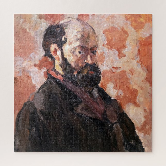 Quebra-cabeça Paul Cezanne - Autorretrato com fundo rosa (Vertical)