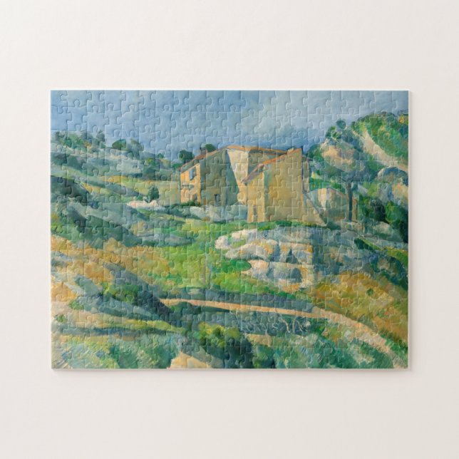 Quebra-cabeça Paul Cezanne - Casas em Provença, Vale do Riaux (Horizontal)