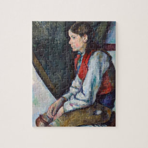 Quebra-cabeça Paul Cezanne - Menino no Colete Vermelho