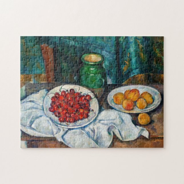 Quebra-cabeça Paul Cezanne - Natureza Morta com Cerejas e Pêsseg (Horizontal)