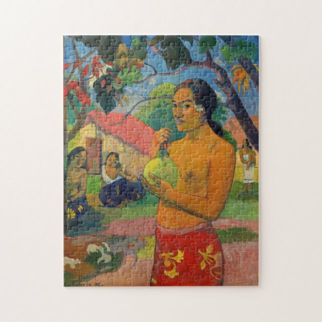 Quebra-cabeça Paul Gauguin - Mulher segurando uma Fruta (Vertical)
