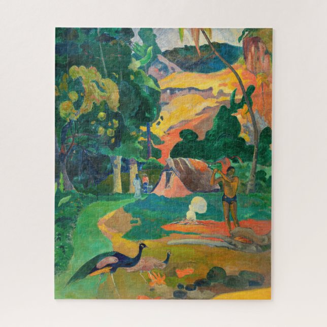 Quebra-cabeça Paul Gauguin - Paisagem com Pavões / Matamoe (Vertical)