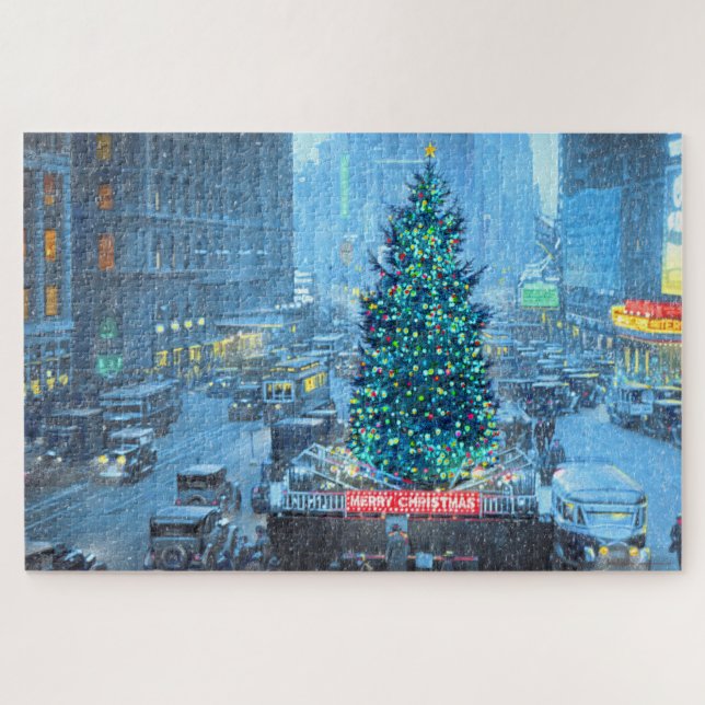Quebra-cabeça Paul McGehee "Christmas in New York" Jigsaw Puzzle (Horizontal)