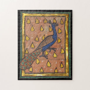 Quebra-cabeça Pavão do Bestiário Medieval c. 1270