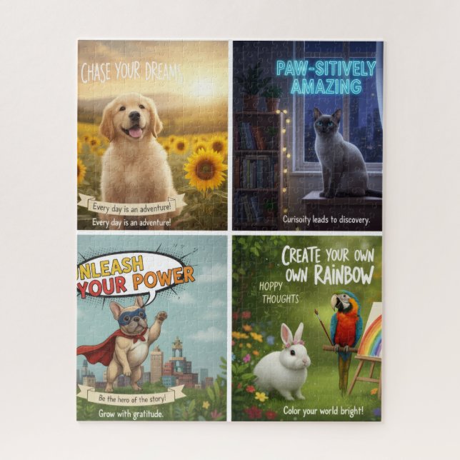 Quebra-cabeça Paws & Positivity: Your Daily Dose of Inspiration (Vertical)