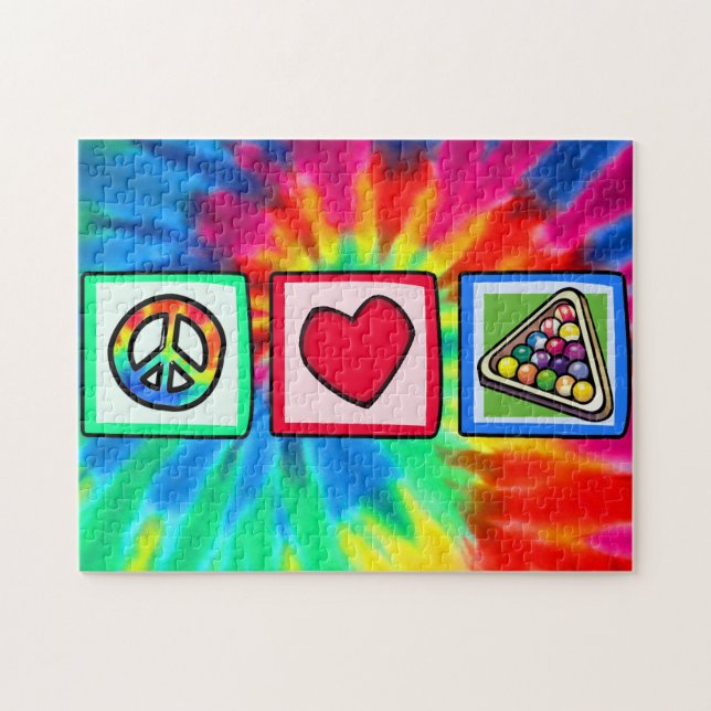 Quebra-cabeça Paz, amor, bilhar (Horizontal)