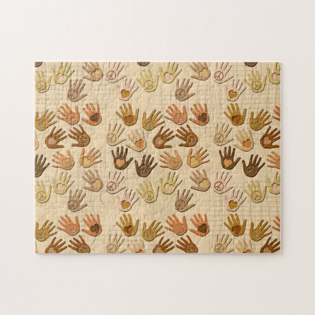 QUEBRA-CABEÇA PAZ E AMOR NAS MÃOS (Horizontal)