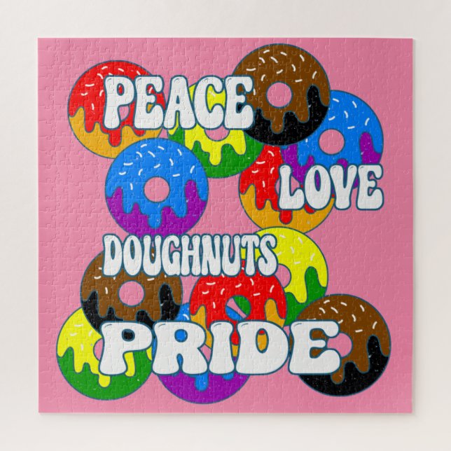 Quebra-cabeça Peace Love Doughnut Pride (Vertical)