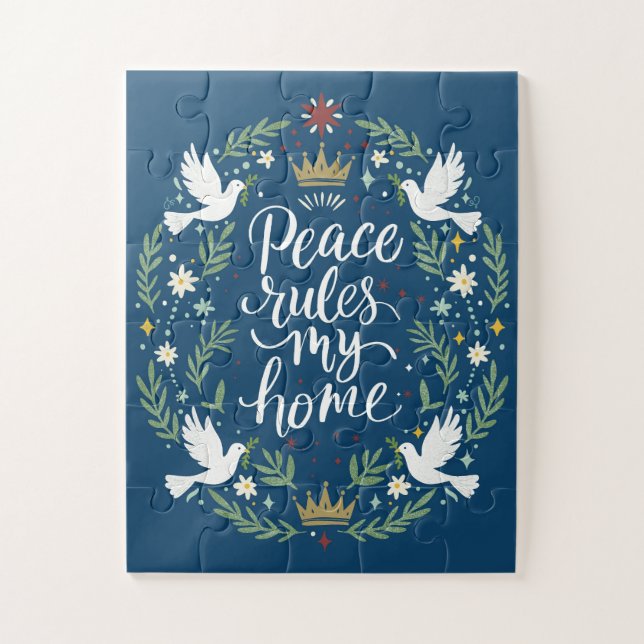Quebra-cabeça Peace Rules My Home (Vertical)