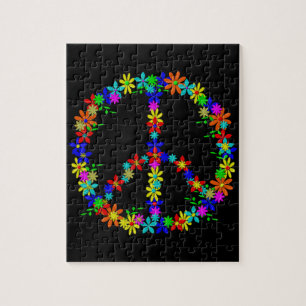 Quebra-cabeça Peace símbolo Flower Power