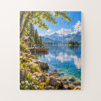Quebra-cabeça Peaceful Mountain Lake Jigsaw Puzzle