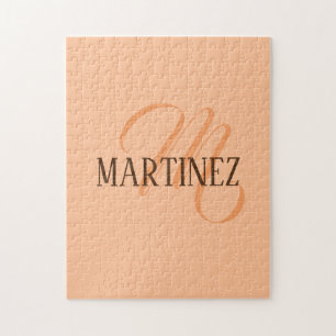 Quebra-cabeça Peach Fuzz Elegante Personalizado Nome