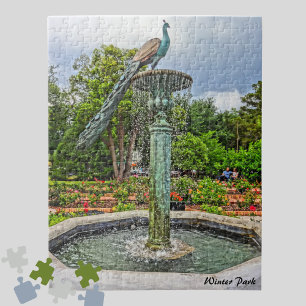 Quebra-cabeça Peacock Fountain & Rosa Garden no Winter Park FL
