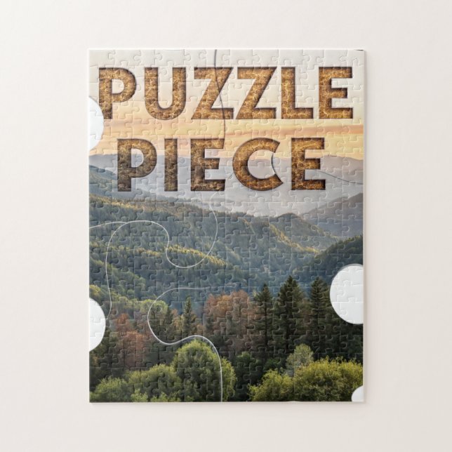 Quebra-cabeça "Peça de Puzzle" Natureza Montanha & Floresta   (Vertical)