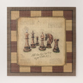 Quebra-cabeça Peças de xadrez e xadrez, presentes para jogadores