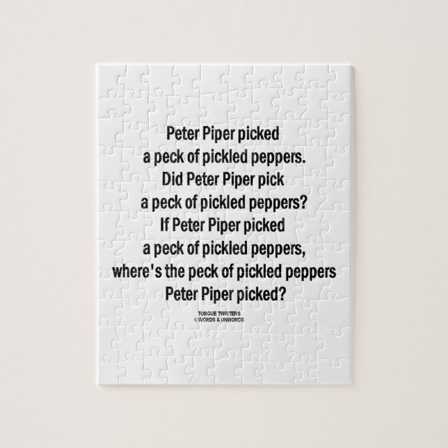 Quebra-cabeça Peck escolhido gaiteiro de Peter de pimentas (Vertical)