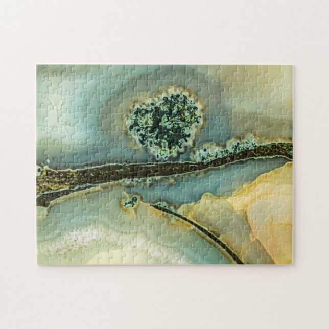 Quebra-cabeça pedra dentro a semirprecioso (Horizontal)