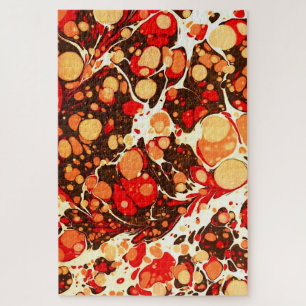 Quebra-cabeça Pedras de abstrato de laranja-acastanhada, de cor