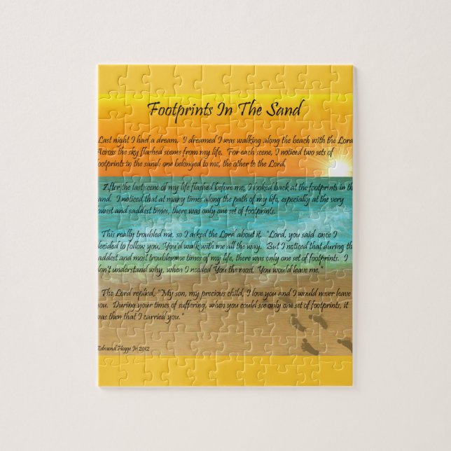 Quebra-cabeça Pegadas na areia (Vertical)