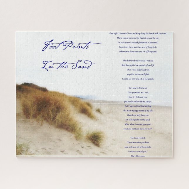 Quebra-cabeça pegadas na areia (Horizontal)