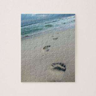 Quebra-cabeça Pegadas na areia - Praia - 8x10 - 110 pc