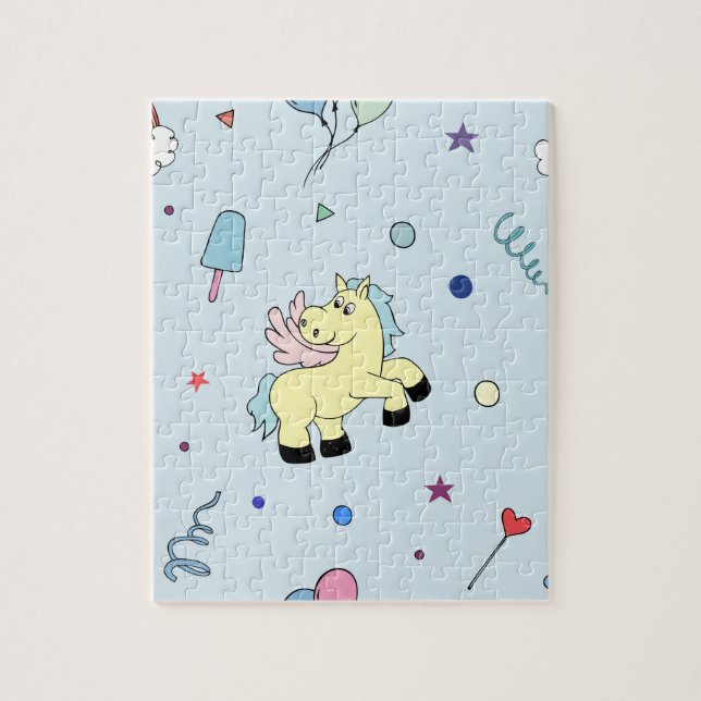 Quebra-cabeça Pégaso azul-claro do Pegasus (Vertical)