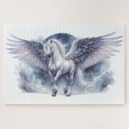 Quebra-cabeça Pégaso Branco Asas ao Luar Sonho Celestial