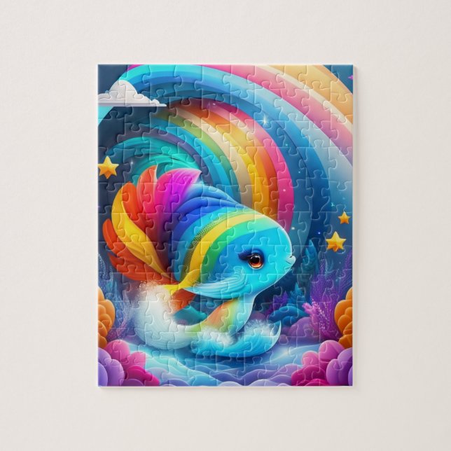 Quebra-cabeça Peixe Colorido Bonito (Vertical)