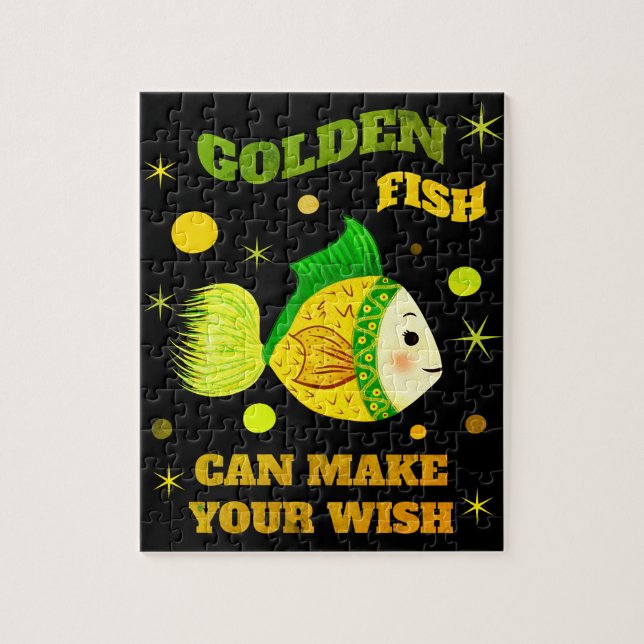 Quebra-cabeça Peixe Mágico do Desejo Dourado (Vertical)