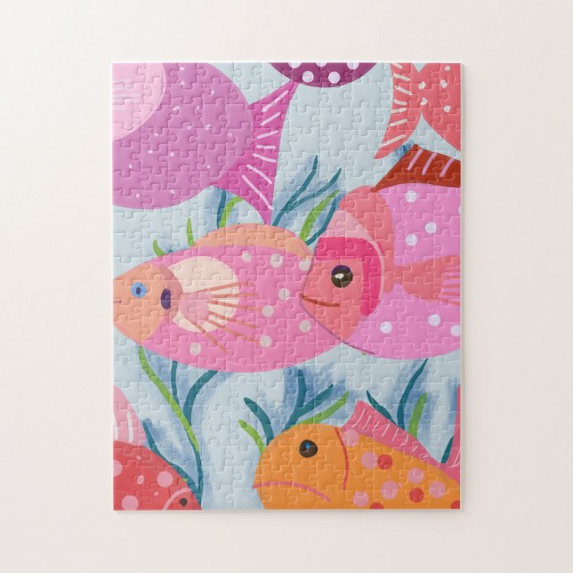Quebra-cabeça Peixe rosa (Vertical)