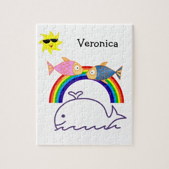 Quebra-cabeça Peixes de Baleia Rainbow Sun (Vertical)