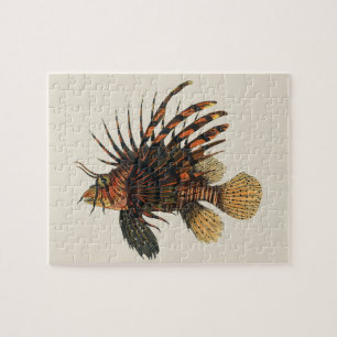 Quebra-cabeça Peixes do Lionfish do vintage, animal marinho da