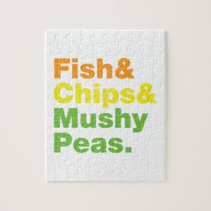 Quebra-cabeça Peixes e Chips e Ervilhas Mushy.