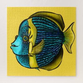 Quebra-cabeça Peixes Engraçados Marinha Aquática Sob O Mar Crian