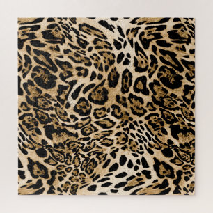 Quebra-cabeça Pele-leopardo africana: Textura animal sem costura
